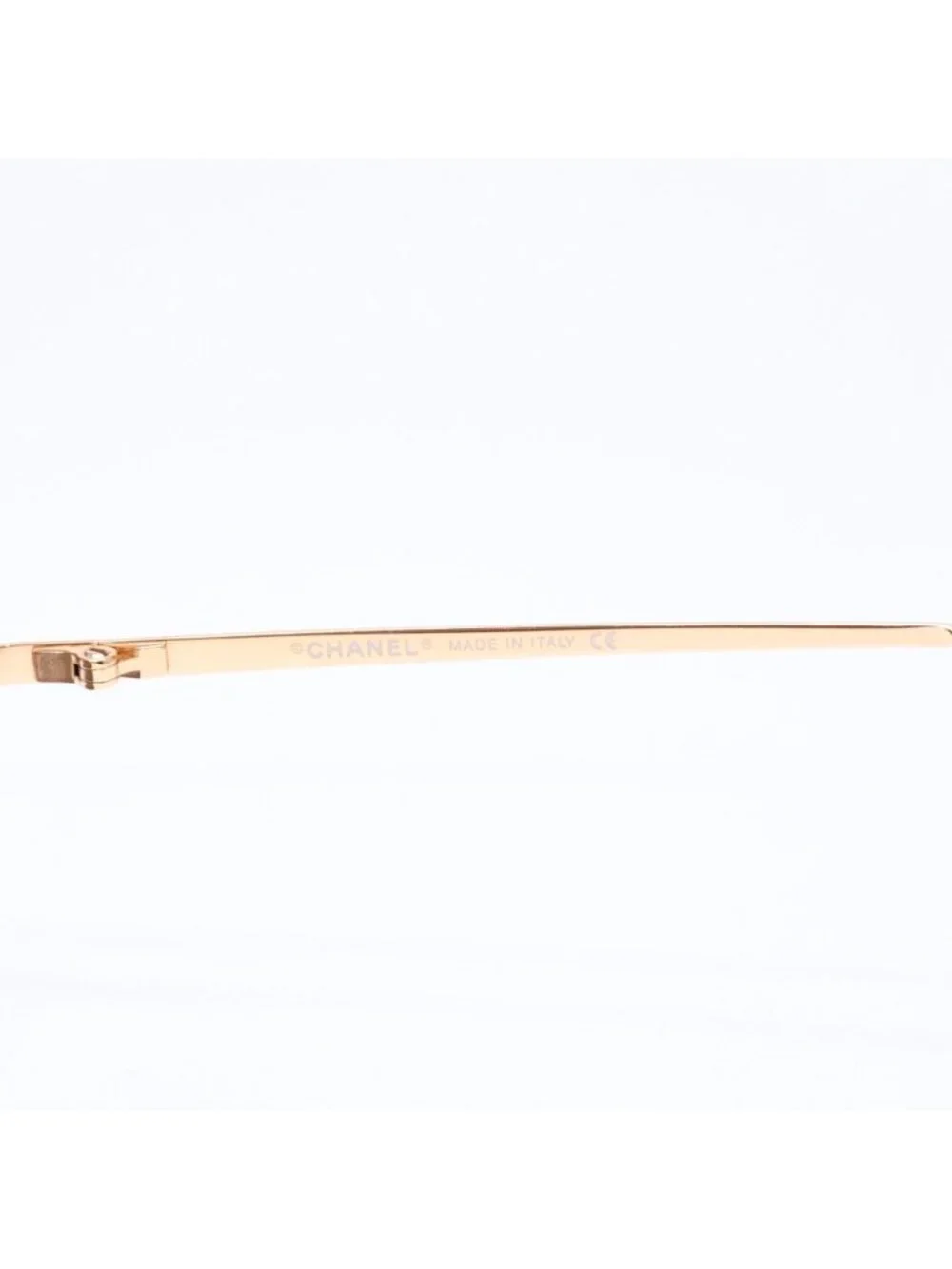 Chanel Rimless Sunglasses Eyewear CC Logo Gold